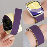 拼色荔枝紋磁吸矽膠錶帶，適用於 Apple Watch 46mm / 49mm / 45mm / 44mm，適用於 Apple Watch 42mm / 41mm / 40mm / 38mm