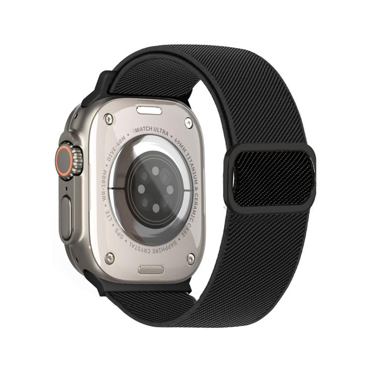 斜紋 D 形環扣尼龍彈性錶帶，適用於 Apple Watch 46mm / 49mm / 45mm / 44mm，適用於 Apple Watch 42mm / 41mm / 40mm / 38mm