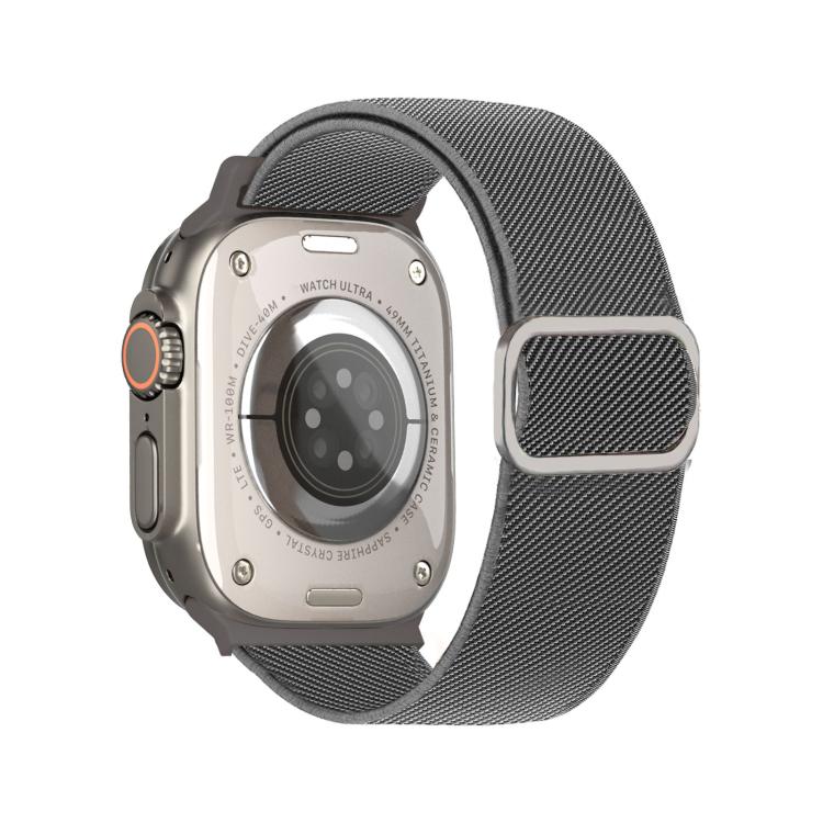斜紋 D 形環扣尼龍彈性錶帶，適用於 Apple Watch 46mm / 49mm / 45mm / 44mm，適用於 Apple Watch 42mm / 41mm / 40mm / 38mm