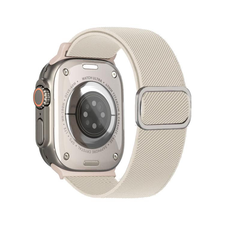 斜紋 D 形環扣尼龍彈性錶帶，適用於 Apple Watch 46mm / 49mm / 45mm / 44mm，適用於 Apple Watch 42mm / 41mm / 40mm / 38mm