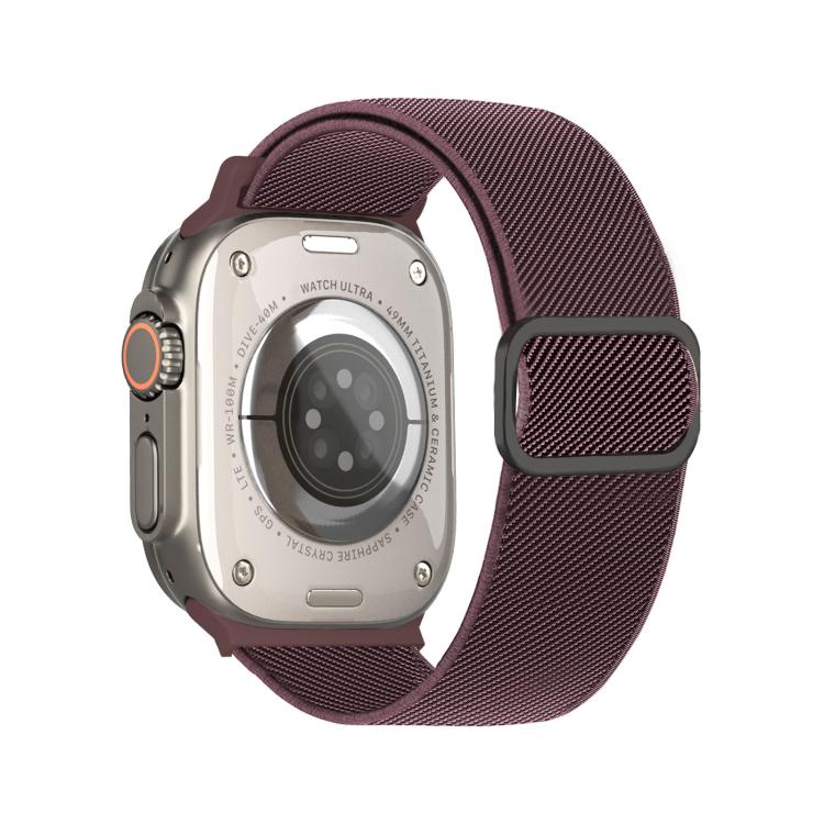 斜紋 D 形環扣尼龍彈性錶帶，適用於 Apple Watch 46mm / 49mm / 45mm / 44mm，適用於 Apple Watch 42mm / 41mm / 40mm / 38mm