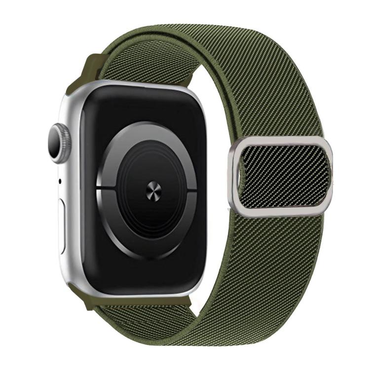斜紋 D 形環扣尼龍彈性錶帶，適用於 Apple Watch 46mm / 49mm / 45mm / 44mm，適用於 Apple Watch 42mm / 41mm / 40mm / 38mm