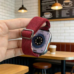 斜紋 D 形環扣尼龍彈性錶帶，適用於 Apple Watch 46mm / 49mm / 45mm / 44mm，適用於 Apple Watch 42mm / 41mm / 40mm / 38mm