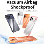 真空密封透明氣囊磁吸壓克力手機殼，適用於 iPhone 17 Pro Max、iPhone 17 Pro、iPhone 17