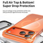 真空密封透明氣囊磁吸壓克力手機殼，適用於 iPhone 17 Pro Max、iPhone 17 Pro、iPhone 17