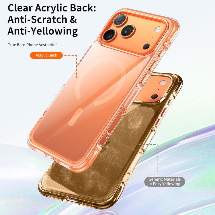 真空密封透明氣囊磁吸壓克力手機殼，適用於 iPhone 17 Pro Max、iPhone 17 Pro、iPhone 17