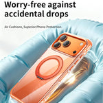 真空密封透明氣囊磁吸旋轉支架壓克力手機殼，適用於 iPhone 17 Pro Max、iPhone 17 Pro、iPhone 17