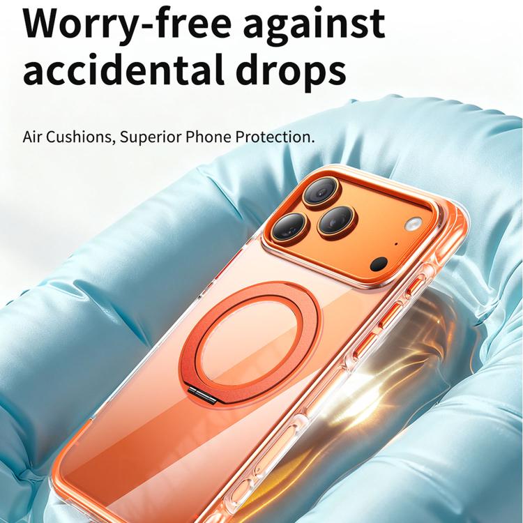 真空密封透明氣囊磁吸旋轉支架壓克力手機殼，適用於 iPhone 17 Pro Max、iPhone 17 Pro、iPhone 17