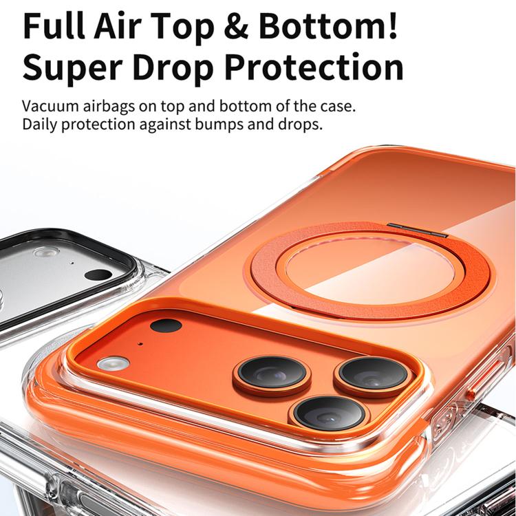 真空密封透明氣囊磁吸旋轉支架壓克力手機殼，適用於 iPhone 17 Pro Max、iPhone 17 Pro、iPhone 17