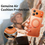 真空密封透明氣囊磁吸旋轉支架壓克力手機殼，適用於 iPhone 17 Pro Max、iPhone 17 Pro、iPhone 17
