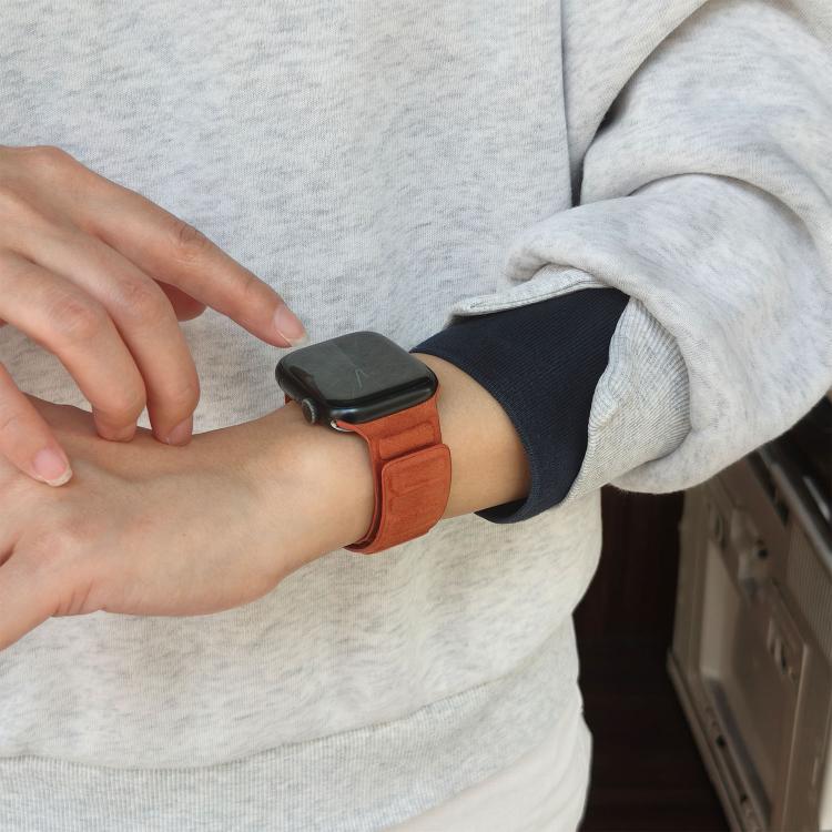 方形磁性麂皮錶帶，適用於 Apple Watch 46mm / 49mm / 45mm / 44mm，適用於 Apple Watch 42mm / 41mm / 40mm / 38mm