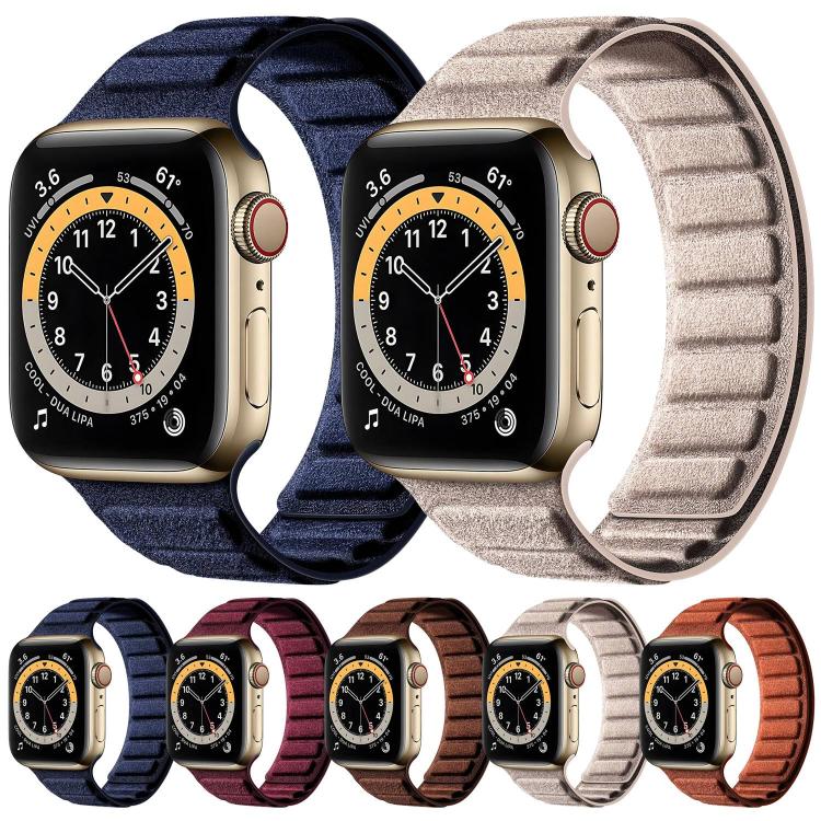 方形磁性麂皮錶帶，適用於 Apple Watch 46mm / 49mm / 45mm / 44mm，適用於 Apple Watch 42mm / 41mm / 40mm / 38mm