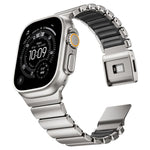 磁扣單珠矽膠不鏽鋼錶帶，適用於 Apple Watch 46mm / 49mm / 45mm / 44mm
