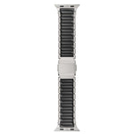 磁扣單珠矽膠不鏽鋼錶帶，適用於 Apple Watch 46mm / 49mm / 45mm / 44mm