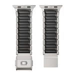 磁扣單珠矽膠不鏽鋼錶帶，適用於 Apple Watch 46mm / 49mm / 45mm / 44mm