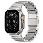 磁扣單珠矽膠不鏽鋼錶帶，適用於 Apple Watch 46mm / 49mm / 45mm / 44mm