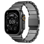 磁扣單珠矽膠不鏽鋼錶帶，適用於 Apple Watch 46mm / 49mm / 45mm / 44mm