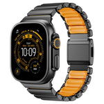 磁扣單珠矽膠不鏽鋼錶帶，適用於 Apple Watch 46mm / 49mm / 45mm / 44mm