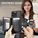 CaseMe Me80 系列可拆卸錢包磁吸 RFID 素食皮革手機殼，適用於 iPhone 15 Pro Max、iPhone 15 Pro、iPhone 15 Plus / 14 Plus、iPhone 15、iPhone 14、iPhone 14 Pro、iPhone 14 Pro Max、iPhone 13 Pro Max
