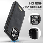 CaseMe Me80 系列可拆卸錢包磁吸 RFID 素食皮革手機殼，適用於 iPhone 15 Pro Max、iPhone 15 Pro、iPhone 15 Plus / 14 Plus、iPhone 15、iPhone 14、iPhone 14 Pro、iPhone 14 Pro Max、iPhone 13 Pro Max