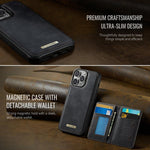 CaseMe Me80 系列可拆卸錢包磁吸 RFID 素食皮革手機殼，適用於 iPhone 15 Pro Max、iPhone 15 Pro、iPhone 15 Plus / 14 Plus、iPhone 15、iPhone 14、iPhone 14 Pro、iPhone 14 Pro Max、iPhone 13 Pro Max