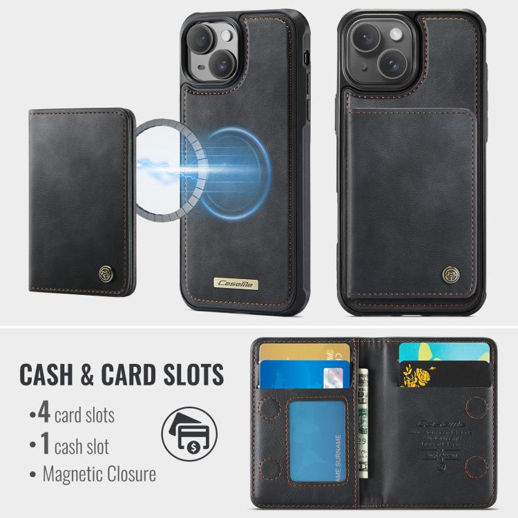 CaseMe Me80 系列可拆卸錢包磁吸 RFID 素皮手機殼，適用於 iPhone 13、iPhone 12 / 12 Pro、iPhone 12 Pro Max、iPhone 11 Pro Max、iPhone 11、iPhone 11 Pro