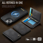 CaseMe Me80 系列可拆卸錢包磁吸 RFID 素皮手機殼，適用於 iPhone 13、iPhone 12 / 12 Pro、iPhone 12 Pro Max、iPhone 11 Pro Max、iPhone 11、iPhone 11 Pro