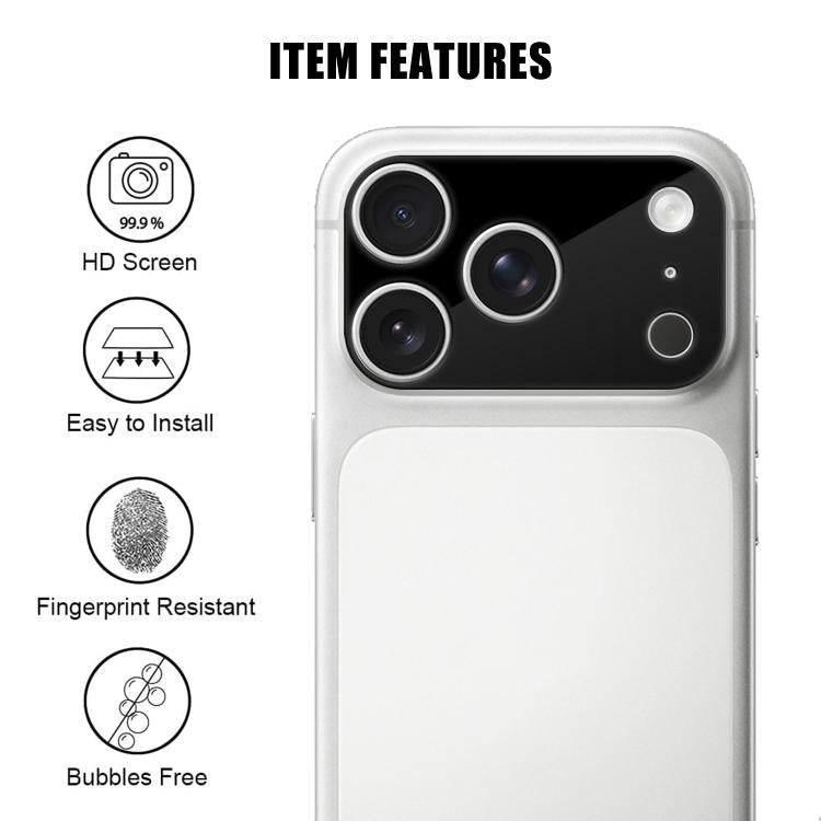 Kalebol 絲網印刷高清防指紋 AR 一體化相機鏡頭鋼化玻璃膜，適用於 iPhone 17e / 16e，iPhone 17 Pro Max，iPhone 17 Pro，iPhone 17，iPhone Air，iPhone 16 Pro / 16 Pro Max，iPhone 16 / 16 Plus