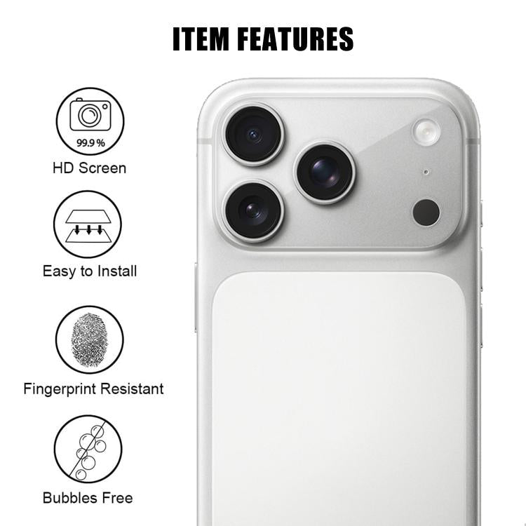 Kalebol 透明高清防指紋 AR 一體化相機鏡頭鋼化玻璃膜，適用於 iPhone 17e / 16e，iPhone 17 Pro Max，iPhone 17 Pro，iPhone 17，iPhone Air，iPhone 16 Pro / 16 Pro Max，iPhone 16 / 16 Plus