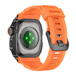 鮮豔鋅合金外殼一體成型矽膠錶帶，適用於 Apple Watch Series 11 / 10 46mm