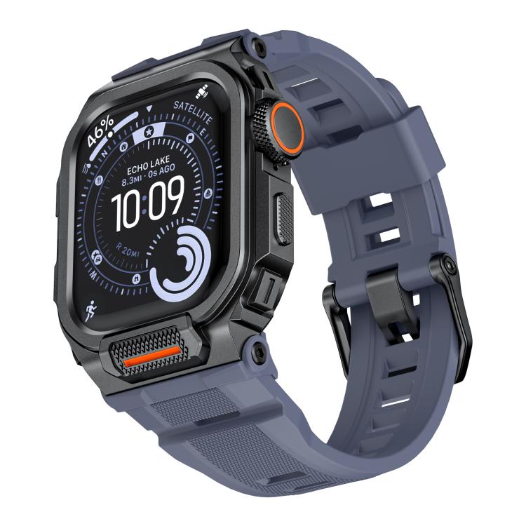 鮮豔鋅合金外殼一體成型矽膠錶帶，適用於 Apple Watch Series 11 / 10 46mm