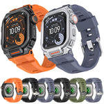 鮮豔鋅合金外殼一體成型矽膠錶帶，適用於 Apple Watch Series 11 / 10 46mm