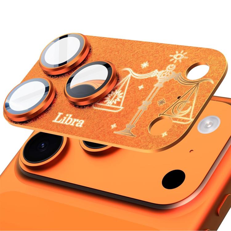 iPhone 17 Pro Max 十二星座裝甲一體成型全覆蓋磨砂金屬鏡頭保護膜，白羊座、處女座、金牛座、巨蟹座、摩羯座、射手座、獅子座、雙魚座、雙子座、水瓶座、天秤座、天蠍座