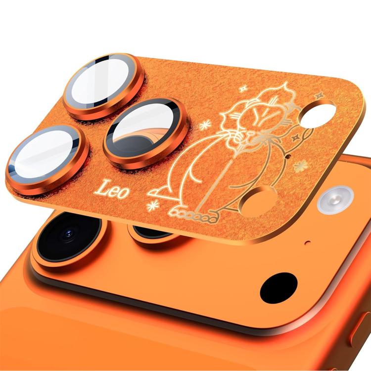 iPhone 17 Pro 十二星座裝甲一體成型全覆蓋磨砂金屬鏡頭保護膜，天蠍座、天秤座、水瓶座、雙子座、雙魚座、獅子座、射手座、摩羯座、巨蟹座、金牛座、處女座、白羊座