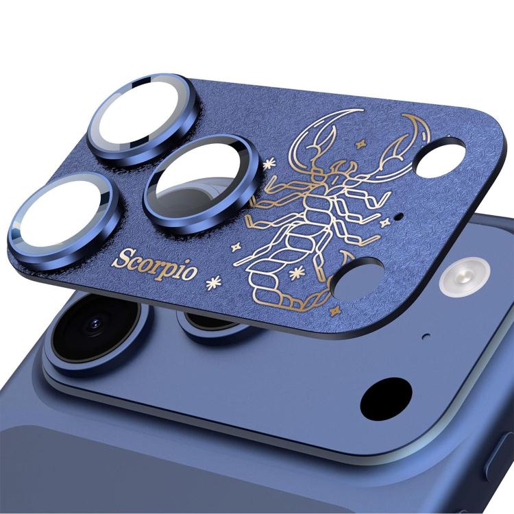 iPhone 17 Pro 十二星座裝甲一體成型全覆蓋磨砂金屬鏡頭保護膜，天蠍座、天秤座、水瓶座、雙子座、雙魚座、獅子座、射手座、摩羯座、巨蟹座、金牛座、處女座、白羊座