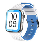 斜紋雙色矽膠錶帶，適用於 Apple Watch 46mm / 49mm / 45mm / 44mm