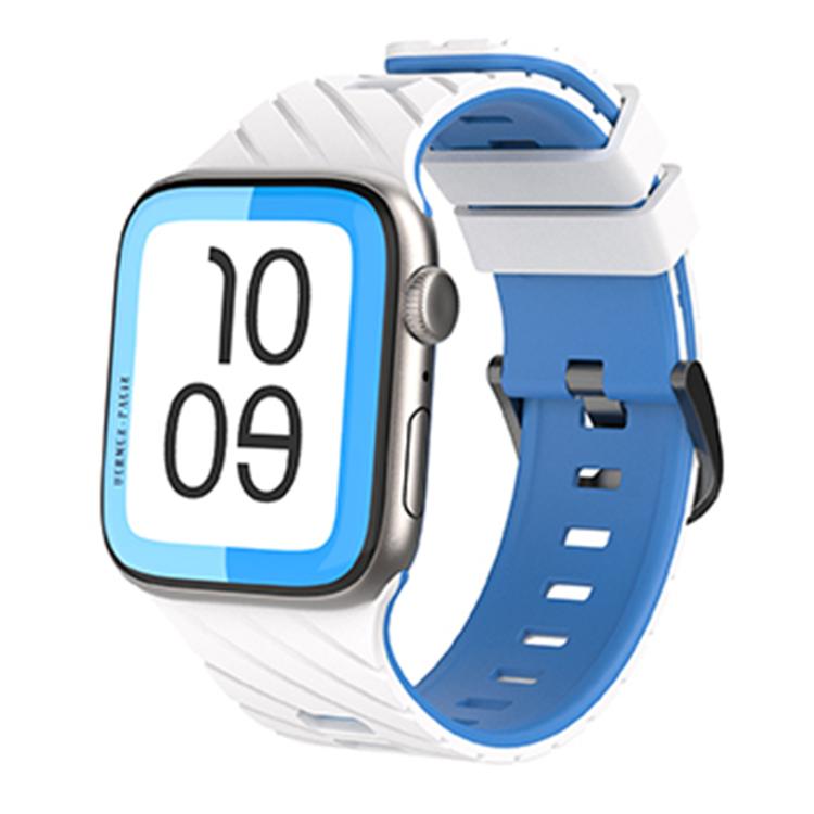 斜紋雙色矽膠錶帶，適用於 Apple Watch 46mm / 49mm / 45mm / 44mm