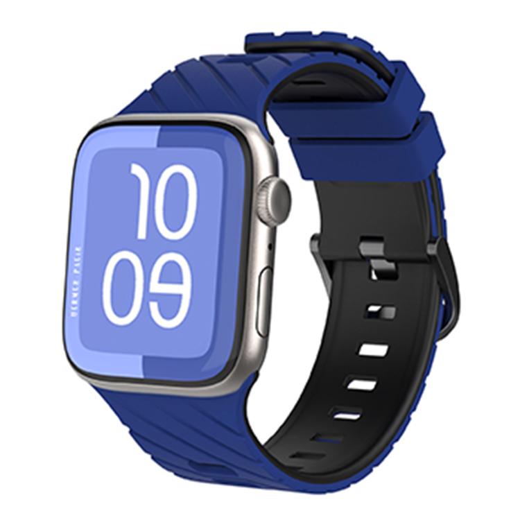 斜紋雙色矽膠錶帶，適用於 Apple Watch 46mm / 49mm / 45mm / 44mm