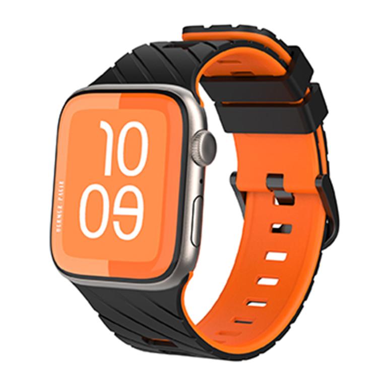 斜紋雙色矽膠錶帶，適用於 Apple Watch 46mm / 49mm / 45mm / 44mm