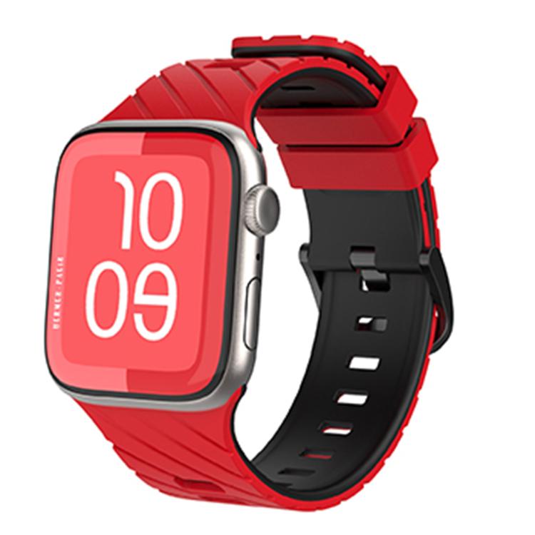 斜紋雙色矽膠錶帶，適用於 Apple Watch 46mm / 49mm / 45mm / 44mm