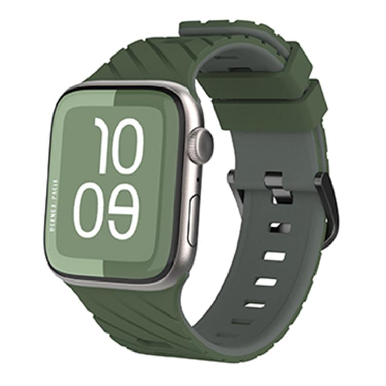 斜紋雙色矽膠錶帶，適用於 Apple Watch 46mm / 49mm / 45mm / 44mm
