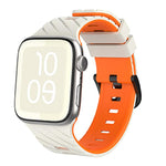 斜紋雙色矽膠錶帶，適用於 Apple Watch 46mm / 49mm / 45mm / 44mm