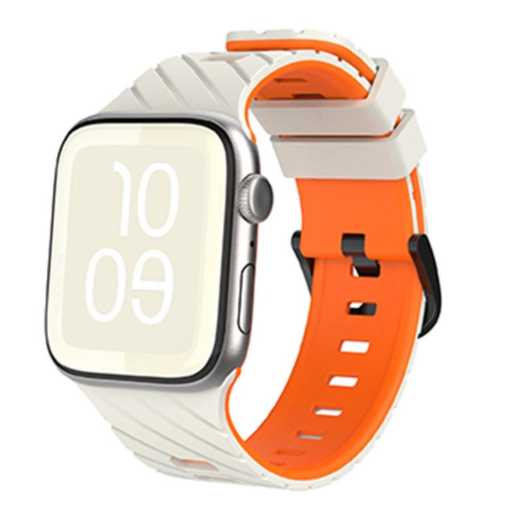 斜紋雙色矽膠錶帶，適用於 Apple Watch 46mm / 49mm / 45mm / 44mm