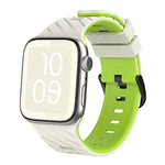 斜紋雙色矽膠錶帶，適用於 Apple Watch 46mm / 49mm / 45mm / 44mm