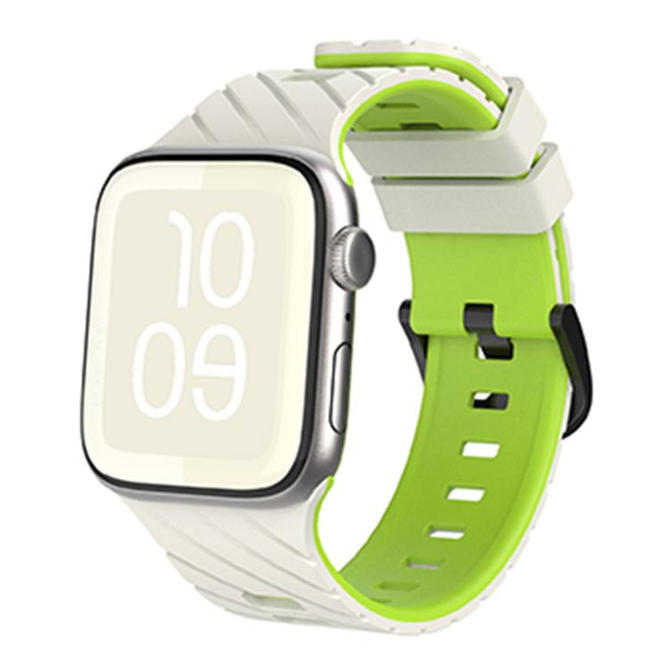 斜紋雙色矽膠錶帶，適用於 Apple Watch 46mm / 49mm / 45mm / 44mm