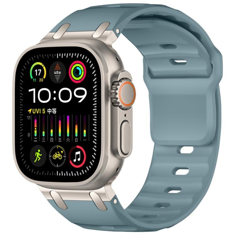 Customised Step-Style Solid Colour Silicone Watch Band, For Apple Watch 49mm / 46mm / 45mm / 44mm