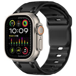 Customised Step-Style Solid Colour Silicone Watch Band, For Apple Watch 49mm / 46mm / 45mm / 44mm