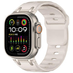 Customised Step-Style Solid Colour Silicone Watch Band, For Apple Watch 49mm / 46mm / 45mm / 44mm