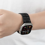 Customised Step-Style Solid Colour Silicone Watch Band, For Apple Watch 49mm / 46mm / 45mm / 44mm