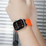 Customised Step-Style Solid Colour Silicone Watch Band, For Apple Watch 49mm / 46mm / 45mm / 44mm